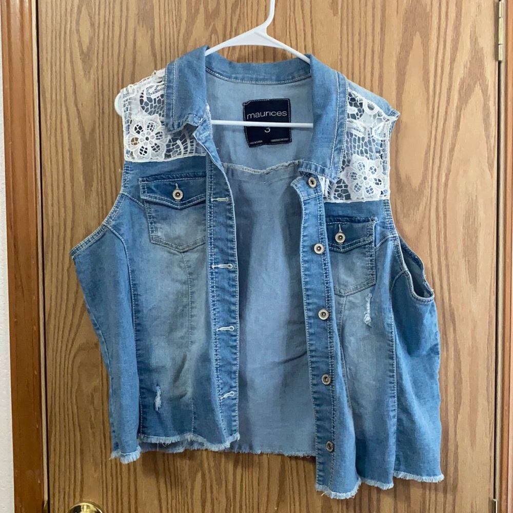 Light Wash Jean Jacket Vest